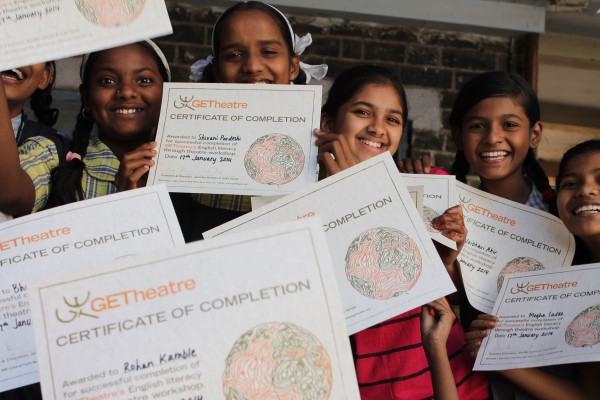 Children are always so proud to get their certificates of completion at the end of a GET workshop.